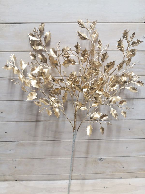 Gold - 70cmGold Holly Leaf Spray  Silver