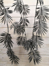 Black - Black Grey Small Hanging Fan Palm Spray