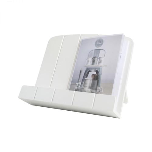Cook Book Stand In White Painted Hevea -  T&G