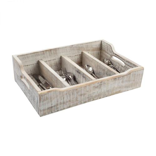 Nordic White Extra Large Cutlery Tray W/ -  T&G