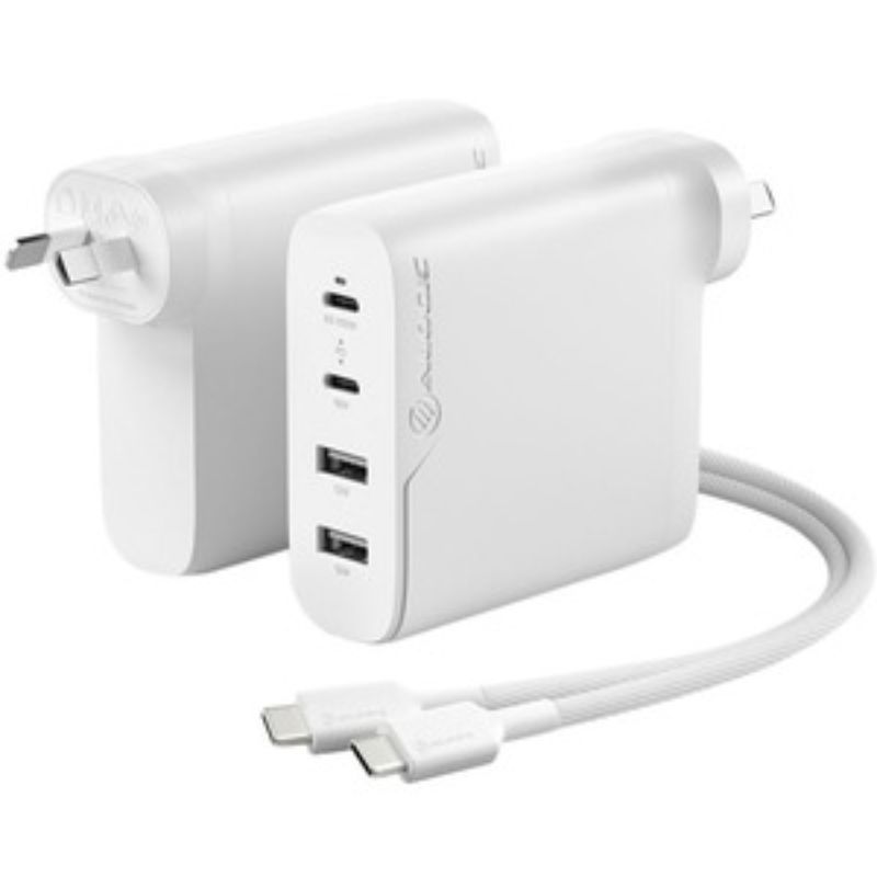 ALOGIC 4X100 Rapid Power Charger with 4 ports for fast charging of multiple devices using innovative GaN technology.