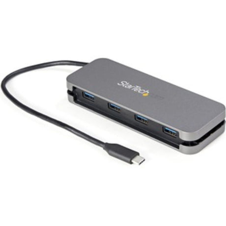 Startech 4 Port USB C Hub with 4 USB-A ports, 5Gbps speed, portable design, ideal for connecting multiple devices.