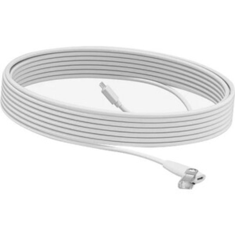 Logitech Rally Mic Pod Extension Cable 10M - Off-White, High-Quality Audio Solution for Conferencing