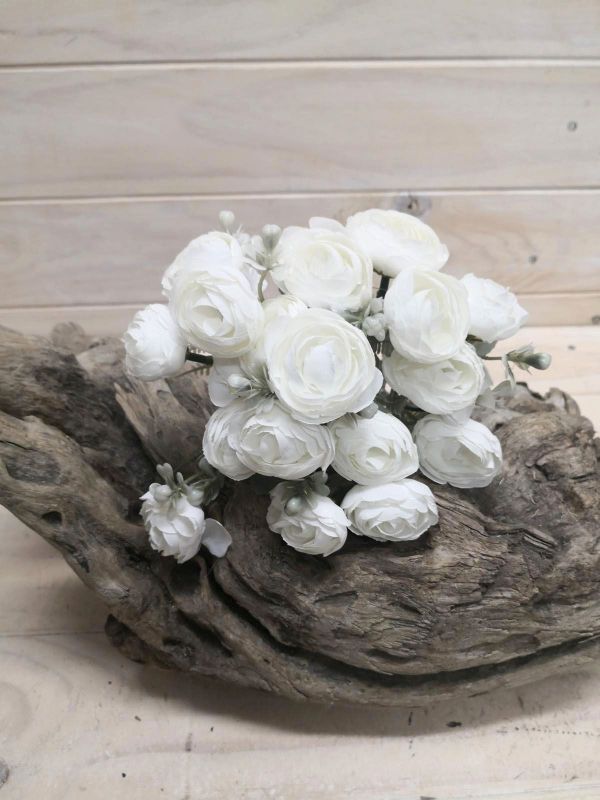 Artificial Ranunculus Posies (White)