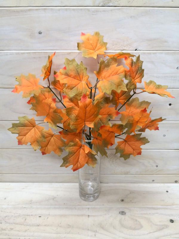 Artificial Orange Maple Leaf Bush