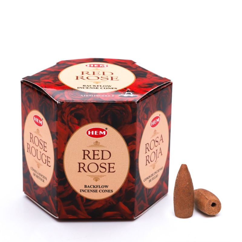 Backflow Cones - Red Rose (12 Packs)