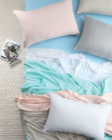 Queen Sheet Set - Bed - WASHED MICROFIBRE BLUSH (BLAKE & LINDSAY)