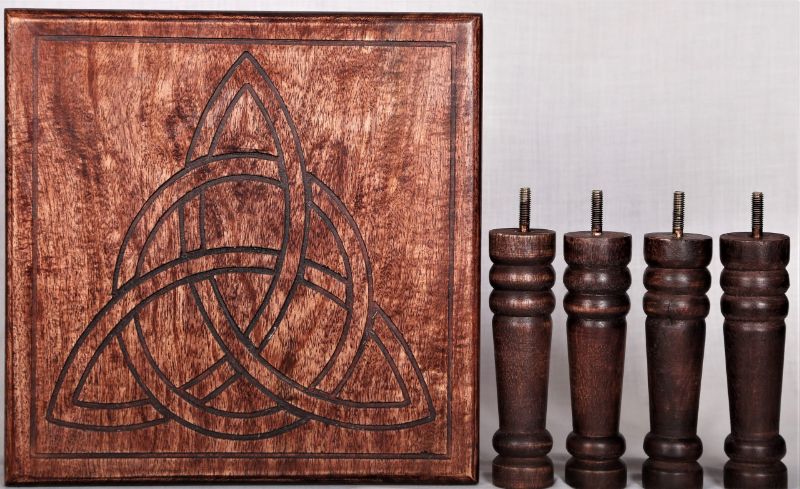 Altar Table - Triquetra Dark Mango Wood (35cm)
