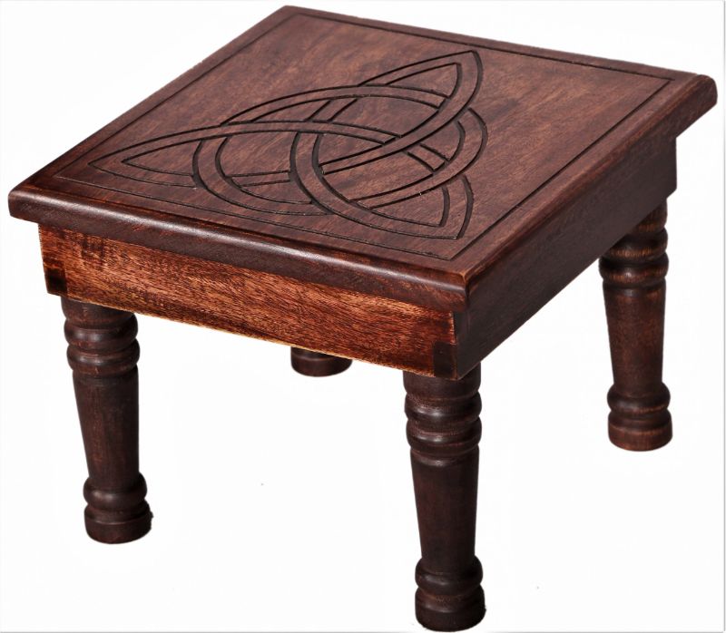 Altar Table - Triquetra Dark Mango Wood (35cm)