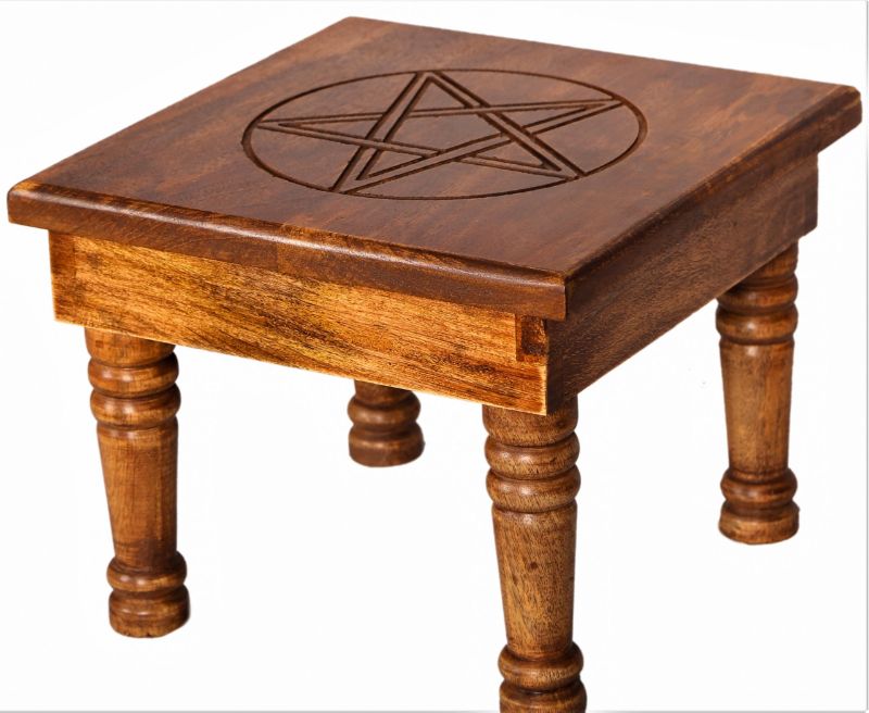 Altar Table - Pentacle Light Mango Wood (35cm)