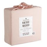 Single Sheet Set - Bed - WASHED MICROFIBRE BLUSH (BLAKE & LINDSAY)