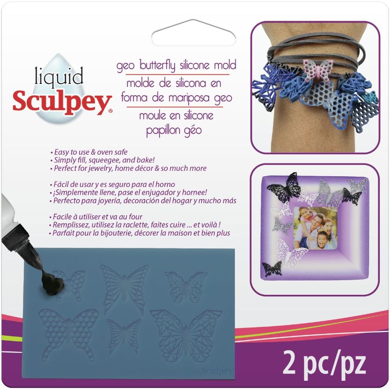SILICONE BAKEABLE MOULD - SCULPEY GEO BUTTERFLY