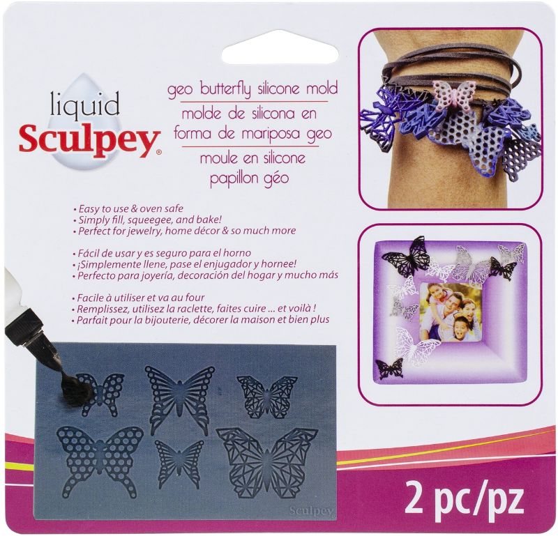 SILICONE BAKEABLE MOULD - SCULPEY GEO BUTTERFLY