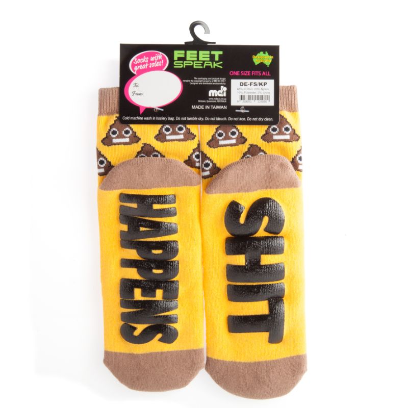 Socks - Smiling Poo Feet Speak (18cm)