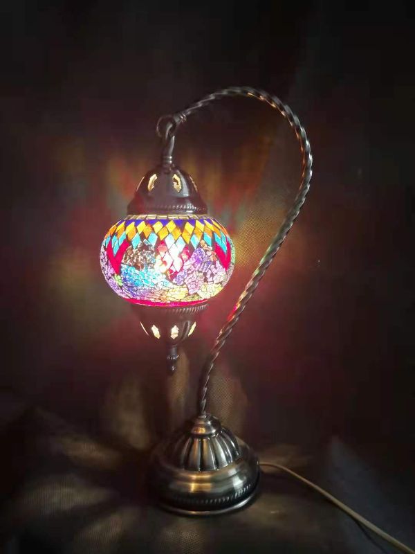 Turkish Mosaic Lamp 4 - Swan Neck Multicolour (37cm)
