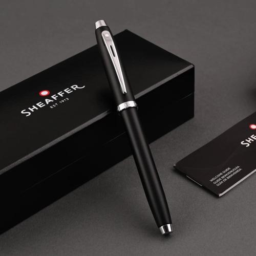 Sheaffer 100 Fountain Pen Matte Black Chrome Trim
