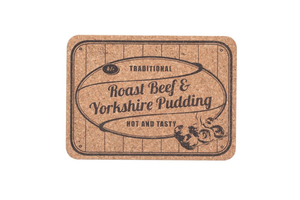 Uncle Zito's Steak and Kidney Pie/Roast Beef and Yorkshire Pudding cork tablemat