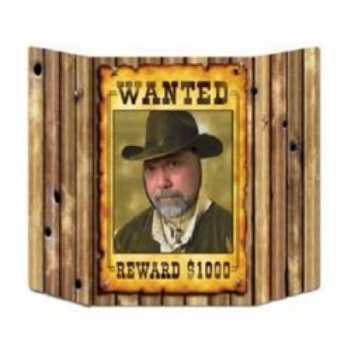 Western Wanted Poster Photo Prop for Wild West-themed parties, measuring 94cm x 64cm, perfect for memorable photos.