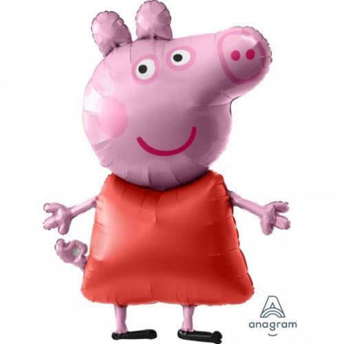 Airwalker Peppa Pig P93 foil balloon, 91cm x 121cm, featuring Peppa and George, perfect for parties and celebrations.