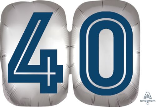 Vibrant SuperShape balloon for 40th birthday celebrations, featuring a fun design and durable 3D structure.