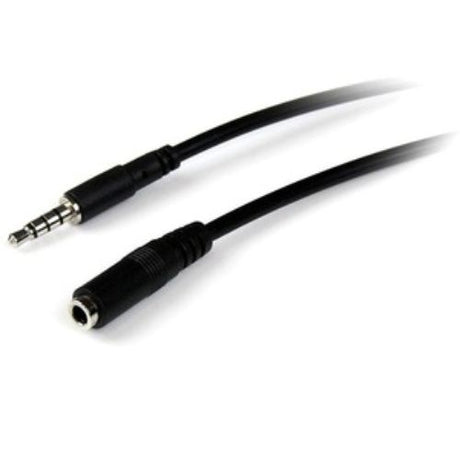 StarTech.com 1m TRRS headset extension cable for clear audio, connects 3.5mm male to female devices, durable design.