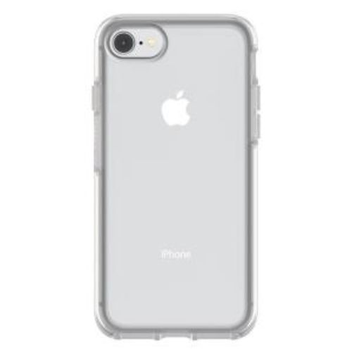 OtterBox Symmetry Clear Case for iPhone 6-8, slim design, durable protection, showcases phone's elegance, precise cutouts.