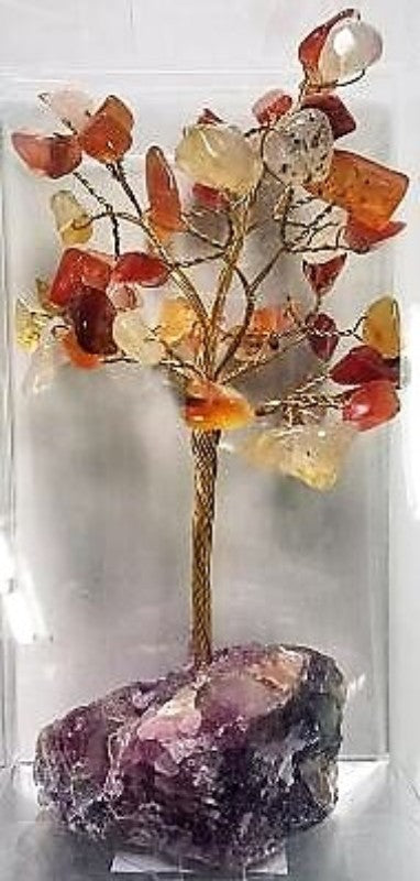 Gemstone Tree with Crystal Base - Red Agate (Large)
