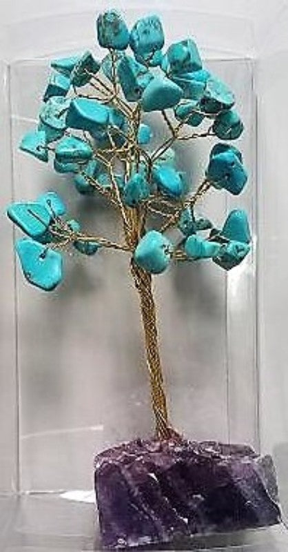 Gemstone Tree with Crystal Base - Turquoise (Large)