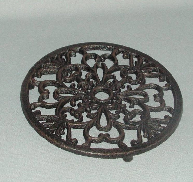 Decorative Round Trivet - Cast  Iron
