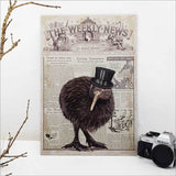 Kiwiana Wall Art - Rectangle Large: Vintage Kiwi - Printed Circle | Rectangle