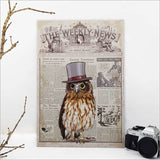 Kiwiana Wall Art - Rectangle Large: Vintage Ruru Morepork