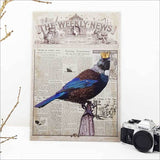 Kiwiana Wall Art - Rectangle Large: Vintage Tui - Printed Circle | Rectangle
