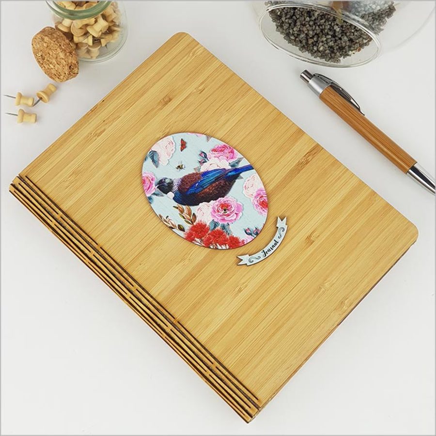 Bamboo Journal: Printed Floral Oval Tui - Journals