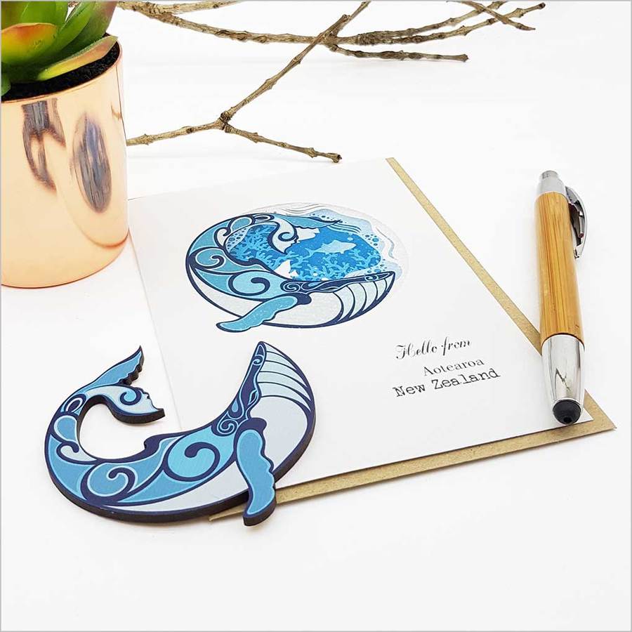 Greeting Card with Embellishment: Whale - Greeting Cards