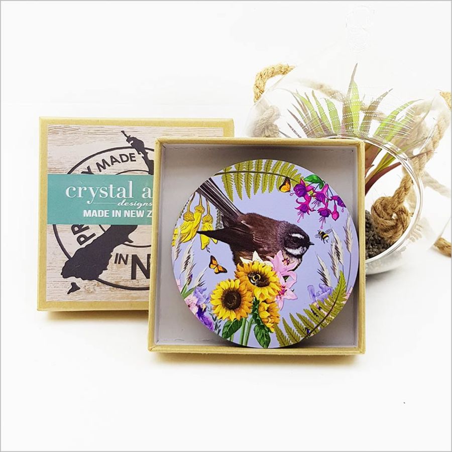 Coasters: Printed Floral NZ Birds