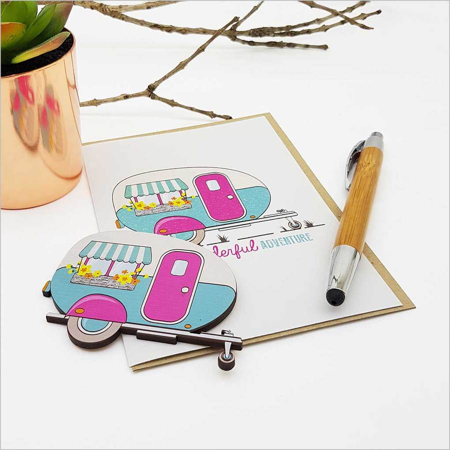 Greeting Card with Embellishment: Have A Wonderful Adventure