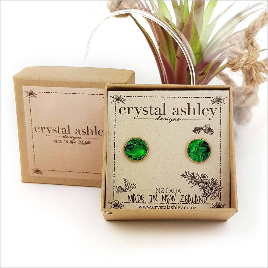 Green Paua Studs (set) - Jewellery/J Stand