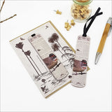 Vintage Kiwi Bookmark Greeting Card with bamboo bookmark and eco-friendly design, perfect for any occasion.