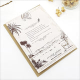 Vintage Fantail Bookmark Greeting Card featuring a native NZ bird illustration, includes a bamboo bookmark and rich details.