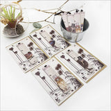 Vintage Ruru Morepork greeting card with bamboo bookmark, showcasing NZ wildlife charm and sustainable design.