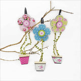 Daisy Pink Hairclip Tidy in 4mm MDF, stylishly organizes hair clips while adding a colorful touch to any room.