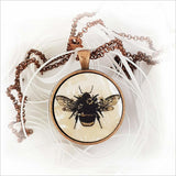 Circle Necklace: Floral Bee (Printed MOP) - Jewellery/J Stand