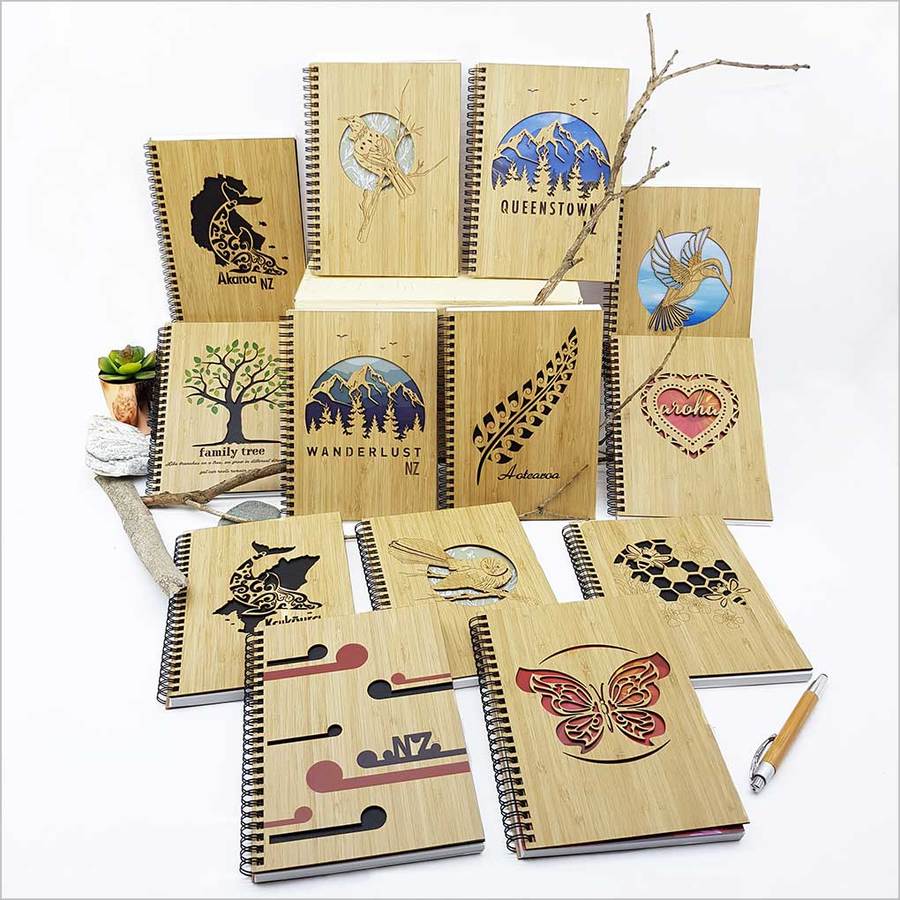 Small Bamboo Journal: Tui, eco-friendly 160mm x 210mm with 110 pages of high-quality cartridge paper for versatile creativity.