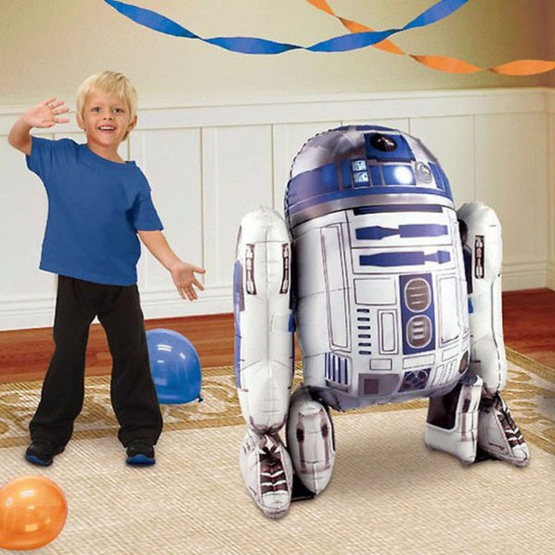 Airwalker Star Wars R2D2 foil balloon, 86cm x 96cm, perfect for parties and themed events, self-sealing, requires helium.