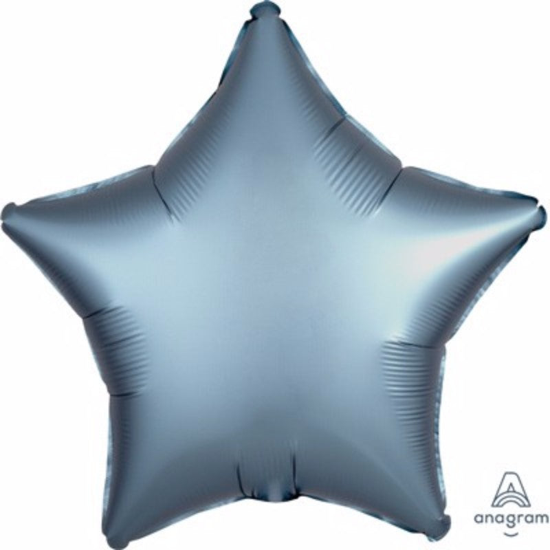 45cm Star Steel Blue Satin Luxe Foil Balloon