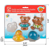 Hape  - Teddy And Friends Squirt Bath Toys