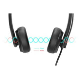 Yealink UH34 USB Dual Wired Headset - Noise Cancelling Microphone, Comfortable Leather Ear Cushions