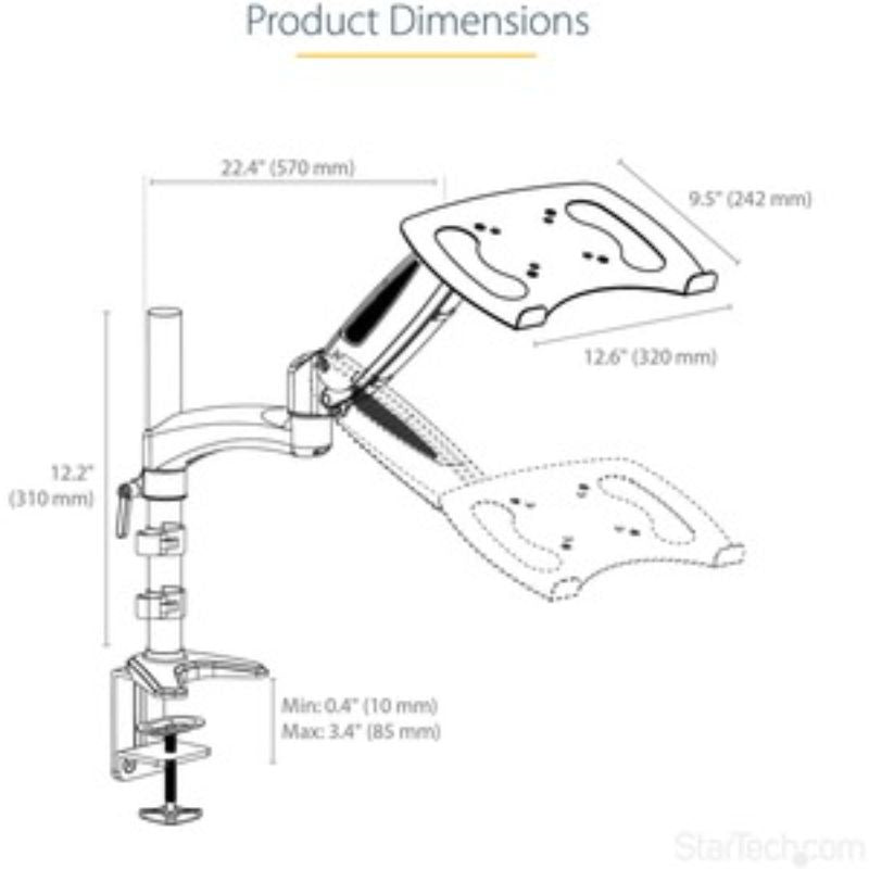 Ergonomic Adjustable Mounting Arm for Laptops & Monitors up to 34 inches - StarTech.com