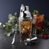 Taylors Taproom 3pc Embossed Glass & S/Steel Cocktail Set