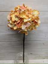 Artificial Hydrangea Stem - Dry Look (Orange)